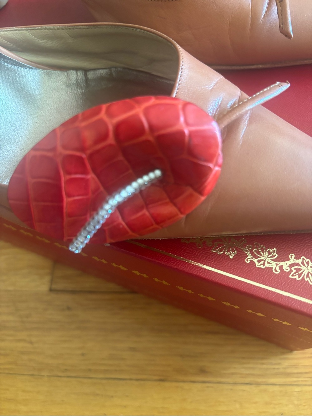 Rene Caovilla Red Cala Lilly heels 39 - Picture 3 of 8
